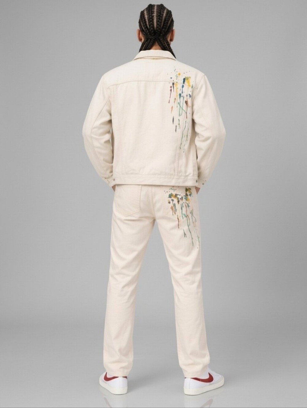 MOSTLY HEARD RARELY SEEN Embroidered Splattered Paint JEANS MEN'S SIZE 30x46 - Picture 12 of 12